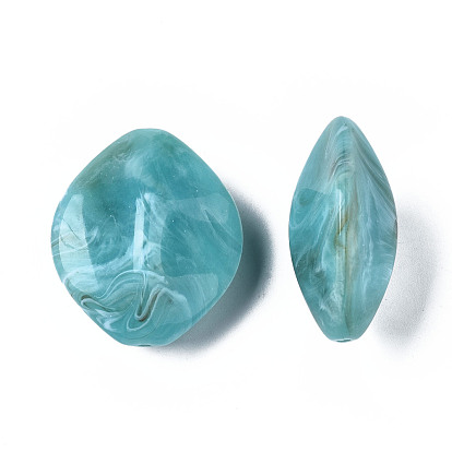 Perles acryliques, style de pierres fines imitation, losange