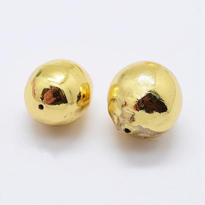 Perlas barrocas naturales perlas cultivadas de agua dulce, oro chapado, pepitas