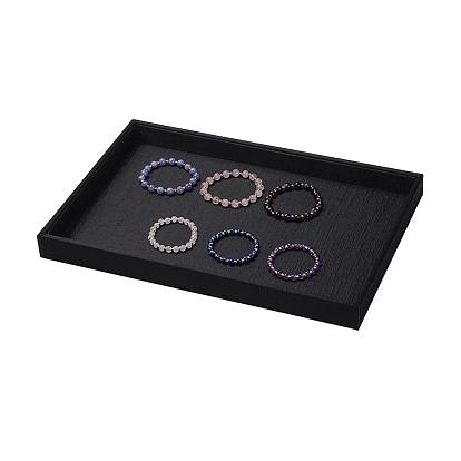 Wood Bracelet Displays, Cover with Cloth, Rectangle