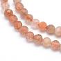 Natural Sunstone Beads Strands, Faceted, Round