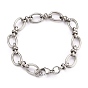 304 Stainless Steel Oval Link Chain Bracelets, with Lobster Claw Clasps