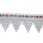 15 ярдов металлизированной кружевной отделкой из полиэстера, волнистая отделка с разноцветными пайетками для пришивания декора