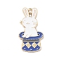 Alloy Enamel Pendants, Light Gold, Rabbit with Magic Hat Charm