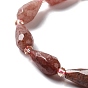 Natural Strawberry Quartz Beads Strands, Faceted, Teardrop
