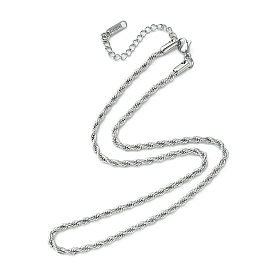 304 collar de cadena de cuerda de acero inoxidable para hombres y mujeres