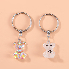 Porte-clés ours chéri avec nœud papillon - cadeau accessoire de sac de voiture de couple mignon