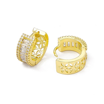 Прямоугольные серьги-кольца с кубическим цирконием, настоящие позолоченные украшения из латуни для женщин, без кадмия и без свинца