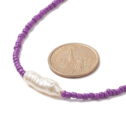 Ожерелье из бисера из искусственного жемчуга и семян из абс-пластика для женщин