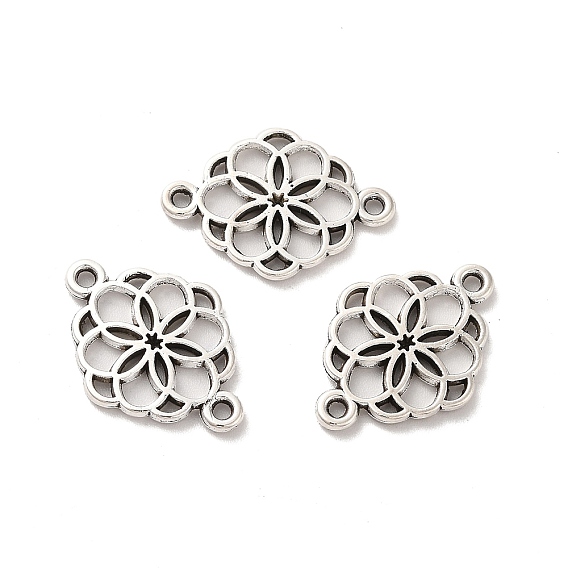 Tibetan Style Alloy Connector Charms, Flower Links, Nickel