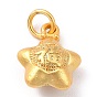 Charmes en laiton, avec des anneaux de saut, plaqué longue durée, étoile avec fu de caractères chinois