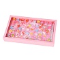 Cute Children's Day Jewelry Plastic Kids Rings for Girls, with Mixed Style Resin Cabochons, 41mm, 100pcs/box