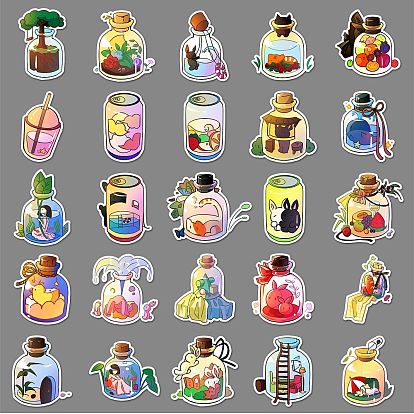 100ПК водонепроницаемые наклейки на бутылки из ПВХ с героями мультфильмов, клейкие наклейки с видом на бутылку, для чемодана, скейтборда и рефигратора