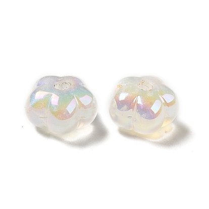 Placage uv perles acryliques irisées arc-en-ciel, fleur