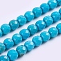 Natural Howlite Beads Strands, Dyed & Heated, Faceted, Round