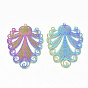 Ion Plating(IP) 304 Stainless Steel Filigree Pendants, Etched Metal Embellishments
