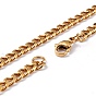 Men's Vacuum Plating 304 Stainless Steel Curb Chain Necklaces, with Lobster Claw Clasps