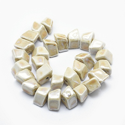 Perles de porcelaine écologiques faites à la main, nuggets