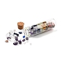 Transparent Glass Wishing Bottle Decoration, Chakra Healing Bottles, Wicca Gem Stones Balancing, with Natural Mix Gemstone Beads Drift Chips inside