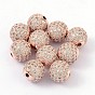Latón perlas de circonio cúbico, rondo, 10 mm, agujero: 2 mm