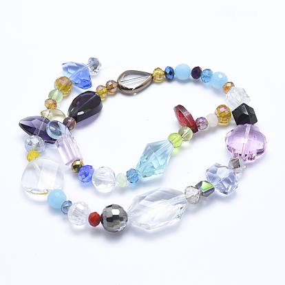 Glass Beads Strands, Faceted,  Mixed Shapes