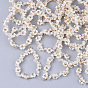 ABS Plastic Imitation Pearl Pendants, with Clear Glass Beads, CCB Beads and Golden Plated Brass Findings, Teardrop
