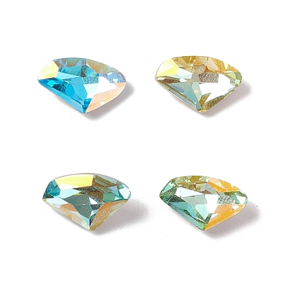 Glass Rhinestone Cabochons, Pointed Back & Back Plated, Triangle