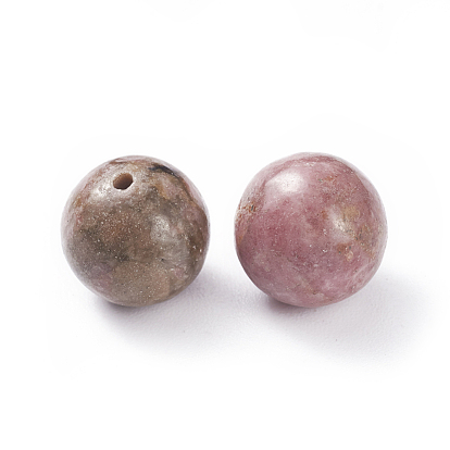 Perles naturelles de rhodonite, ronde