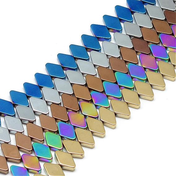 Electroplate Non-magnetic Synthetic Hematite Bead Strands, Rhombus