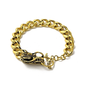 Мужской браслет-цепочка из сплава с застежкой в виде головы дракона, панк металлические украшения
