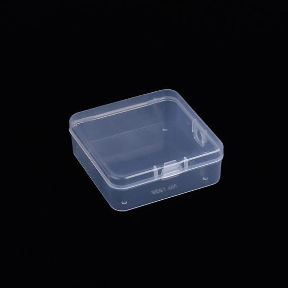 Conteneur de stockage de billes de polypropylène (pp), mini boîtes de conteneurs de stockage, avec couvercle à charnière, carrée