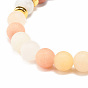 Natural Aventurine & Wood Round Beaded Stretch Bracelet, Gemstone Jewelry for Women