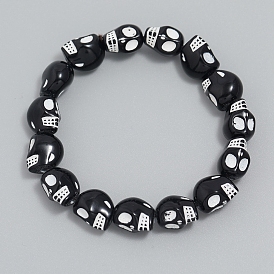 Resin Beaded Bracelets, Skull