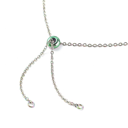 Placage ionique (ip) 304 fabrication de colliers coulissants en acier inoxydable, avec chaînes forçats et perles d'arrêt