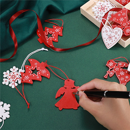 Ornements en bois, décorations suspendues pour sapin de Noël, avec de la ficelle de jute, pour la décoration de la maison de cadeau de fête de noël