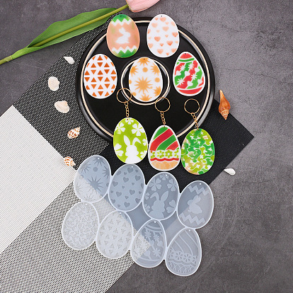 Molde de silicona colgante con forma de huevo de Pascua, fabricación de la decoración, moldes de resina, para resina uv, fabricación de joyas de resina epoxi