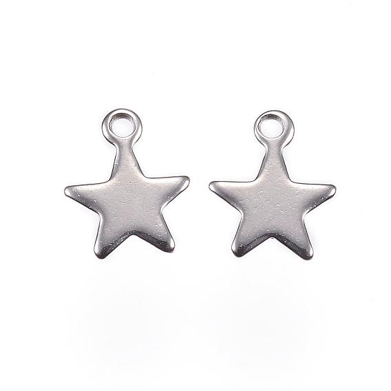 201 Stainless Steel Charms, Star
