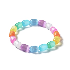 Bracelet extensible en perles de sélénite naturelle teinte pour femmes