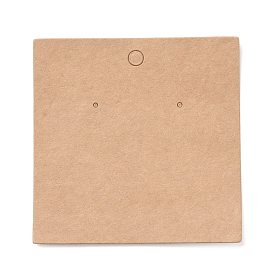 Cartes d'affichage de boucle d'oreille en papier kraft vierge, carrée