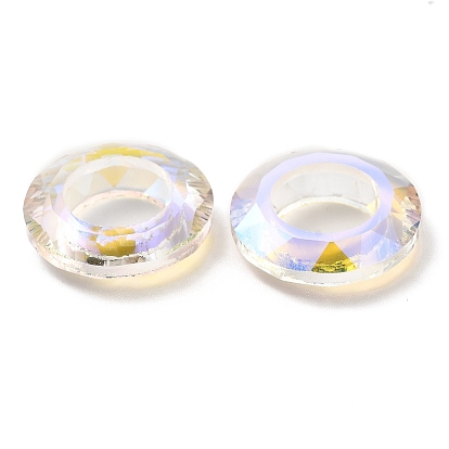 Anillos de enlace de vidrio galvanizado, anillo cósmico de cristal, anillo prisma, facetados, anillo redondo
