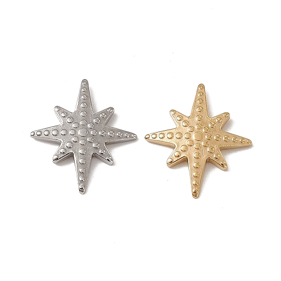 Vacuum Plating 201 Stainless Steel Cabochons, Star