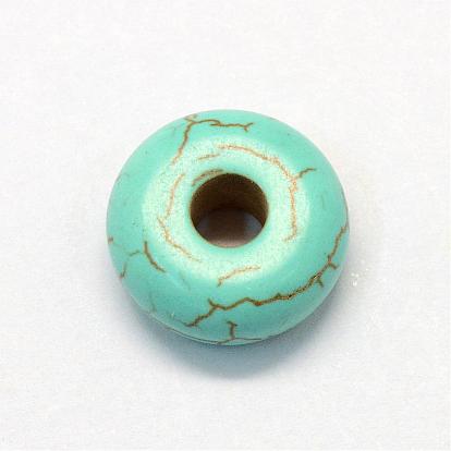 Synthetic Turquoise Beads, Rondelle, Dyed