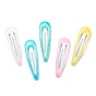 Cute Iron Snap Hair Clips, with Enamel and Powder, Teardrop, for Childern