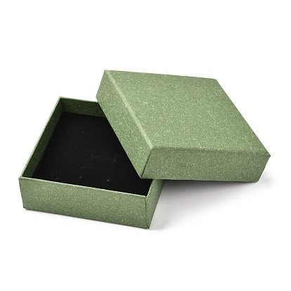 Квадратная бумажная коробка, крышка с защелкой, с губчатым ковриком, коробка ювелирных изделий
