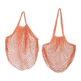 Portable Cotton Mesh Grocery Bags, Reusable Net Shopping Handbag