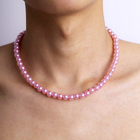 Pink Pearl Necklace - Men's Trendy, Minimalist, Vintage, Versatile Sweater Chain