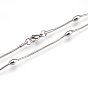 304 Stainless Steel Snake Chain Necklaces, with Lobster Claw Clasps, Oval
