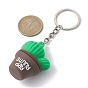 Porte-clés en plastique pvc cactus de dessin animé, avec porte-clés fendus