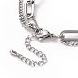 304 collar de múltiples capas de cadenas dobles de acero inoxidable con dije de diamantes de imitación de cristal para mujer