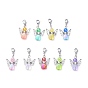 Eco-Friendly Transparent Acrylic Pendants, with Platinum Tone Tibetan Style Alloy Beads and 304 Stainless Steel Lobster Claw Clasps, Angel & Fairy