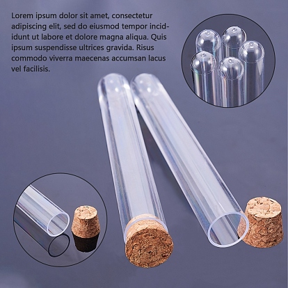 Recipientes de plástico transparente, con tapa de madera, tubo
